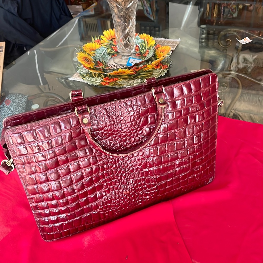 Split leather briefcase hand made in Korea